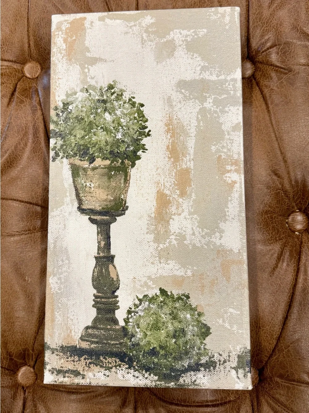 2 piece Neutral Green Topiary Pair Canvas Wall Art